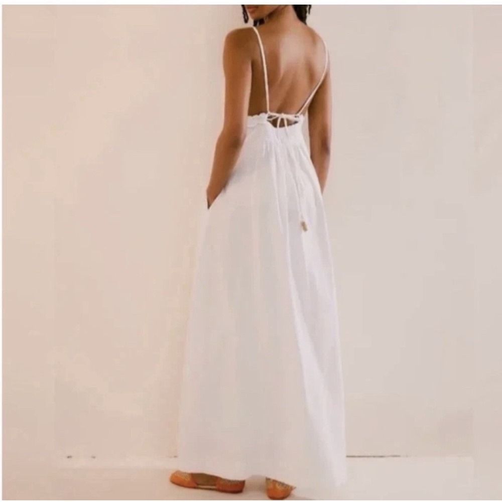 Free People Crochet Top Lovey Maxi Dress White Bride Beach Sz Sm Resort Summer - Picture 2 of 14